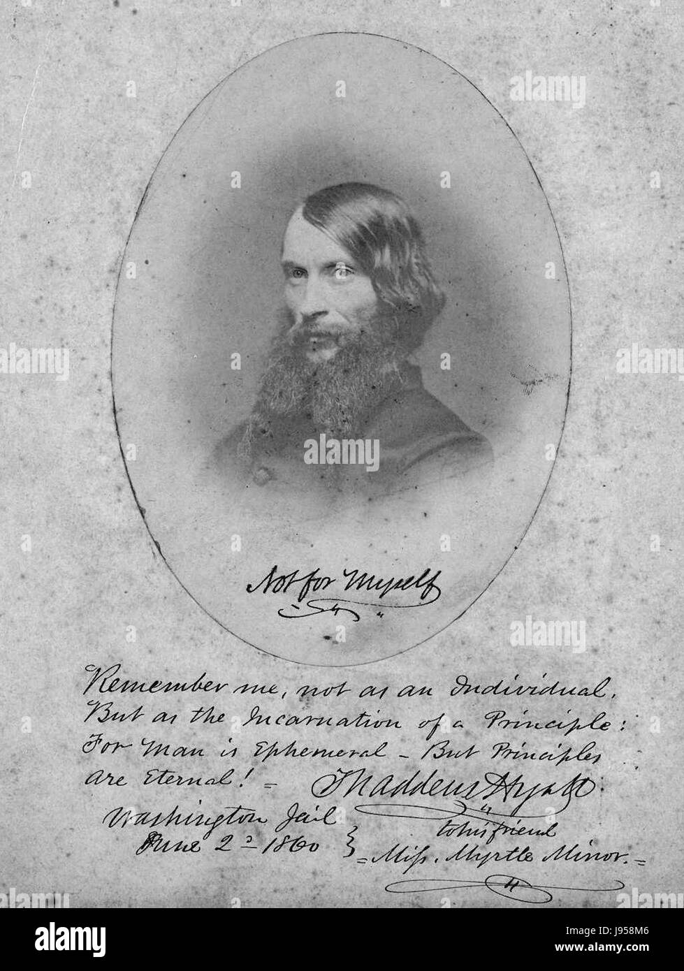 Thaddeus Hyatt è stato un attivista statunitense per i diritti civili e industriale nel XIX secolo. I suoi contributi alla giustizia sociale e ai diritti dei lavoratori durante l'era industriale lo hanno reso una figura notevole nella storia americana. Foto Stock