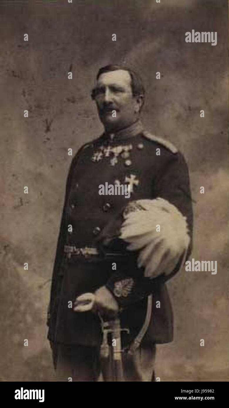 Un ritratto di Wilhelm Carl Bernt Stricker (1817â€“1885), un generale danese, catturato dal fotografo Emil Rye. Stricker prestò servizio nell'esercito danese e gli fu conferito l'ordine del Dannebrog. Foto Stock
