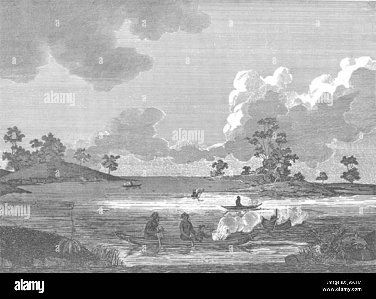 Questa vista di Port Jackson mette in evidenza la bellezza naturale e il significato strategico del porto, che si trova a Sydney, Australia. Era una posizione centrale durante le prime esplorazioni e insediamenti europei. Foto Stock