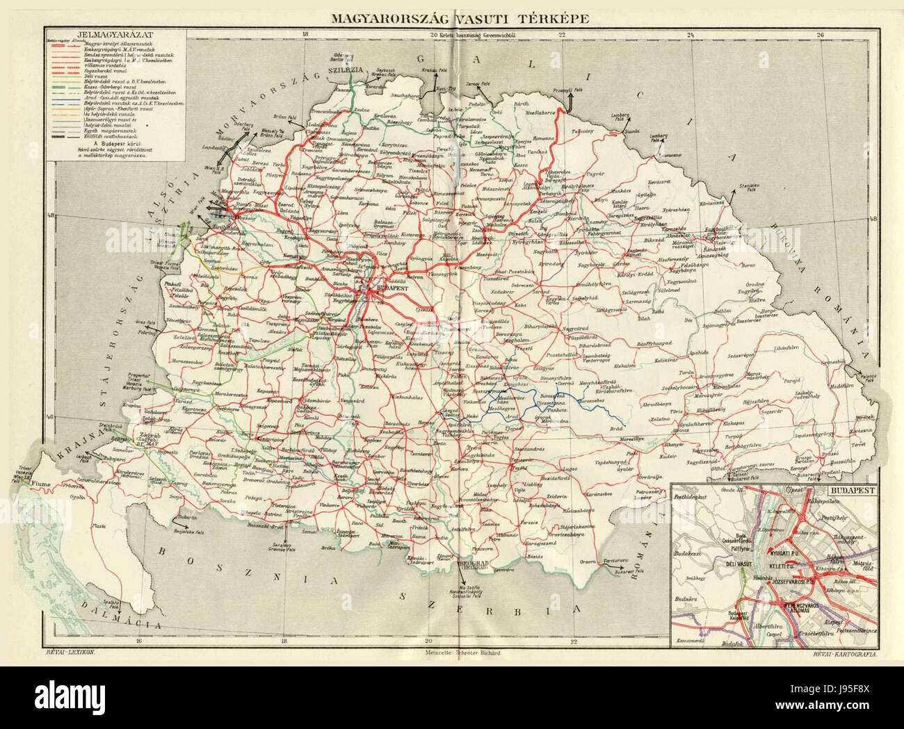 Questo si riferisce al sistema ferroviario che serviva le regioni di Croazia, Slavonia e Ungheria nel XIX e all'inizio del XX secolo, una componente fondamentale nello sviluppo delle infrastrutture e dell'economia di queste aree. Foto Stock