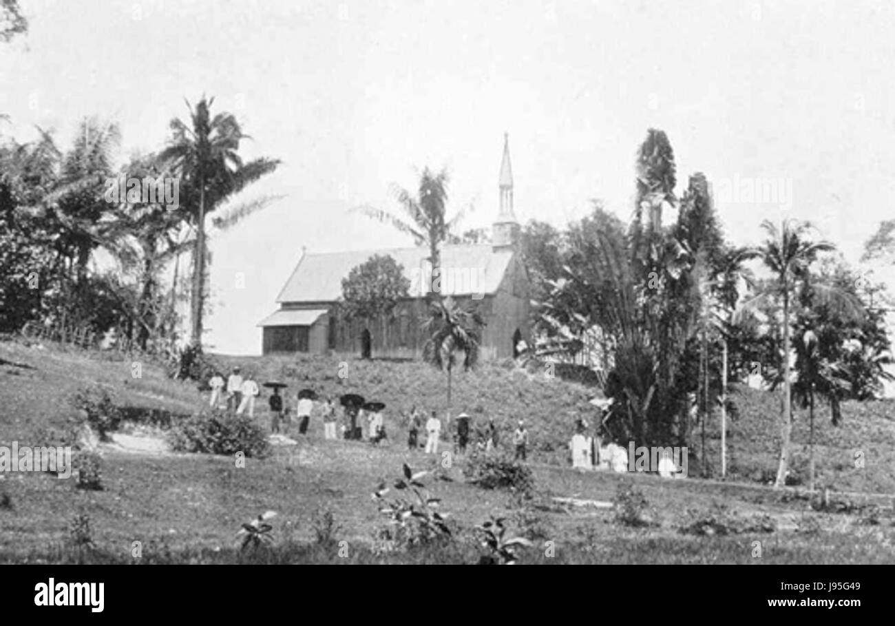 Sarawak Lunduchurch, situata in Malesia, fu fondata a metà del XIX secolo. Questa chiesa è un sito storico con un significato architettonico, che riflette influenze locali e coloniali. Foto Stock