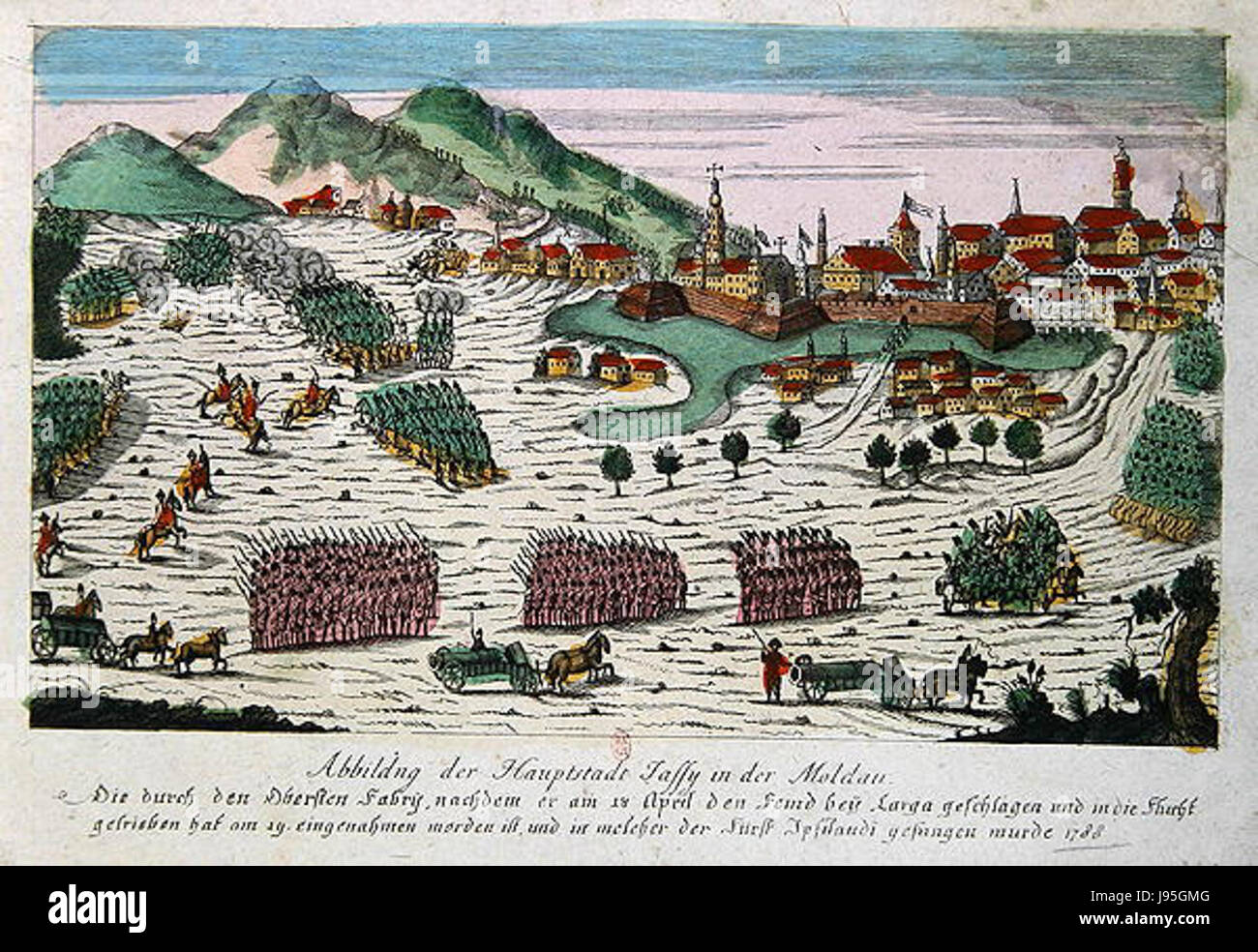 Assedio e cattura di Jassy nel 1788 dall'esercito russo Foto Stock