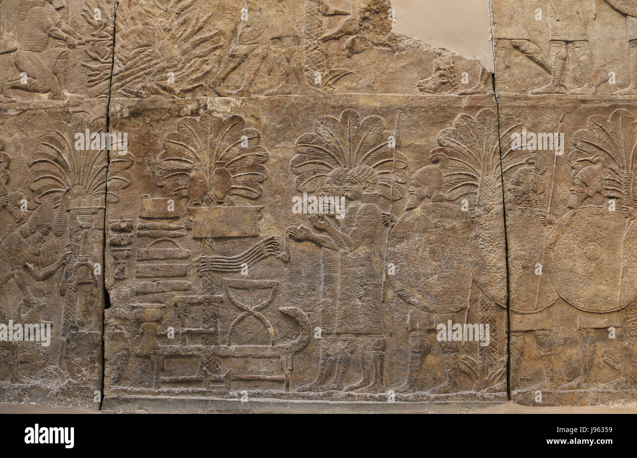 La campagna Iraq meridionale. Bottino di guerra. Assira, 640-620 A.C. Ninive, Palazzo Sud-Ovest, Iraq. British Museum. Londra. Foto Stock