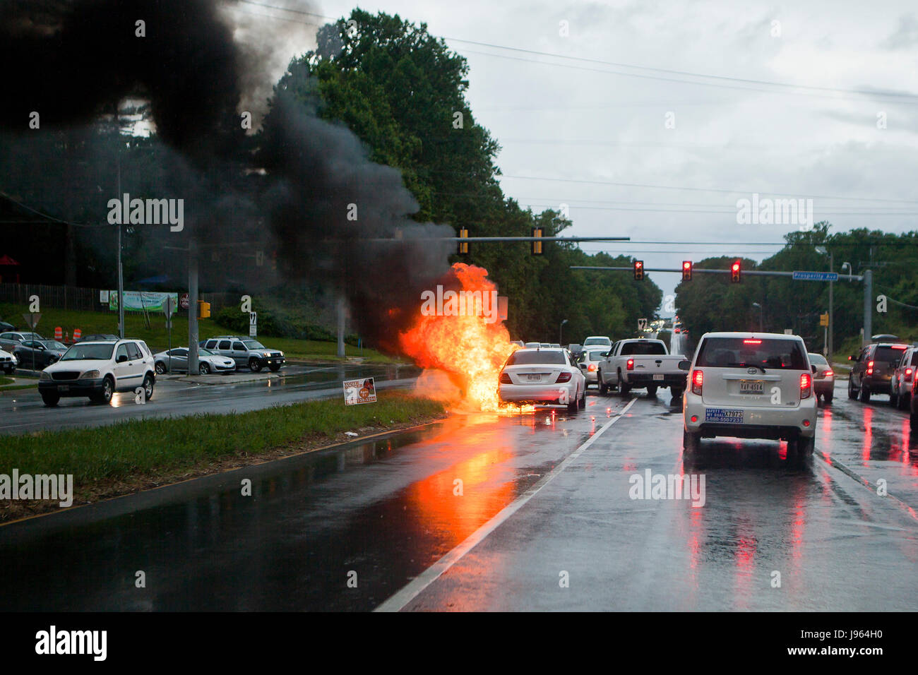 Macchina fuoco in street - USA Foto Stock