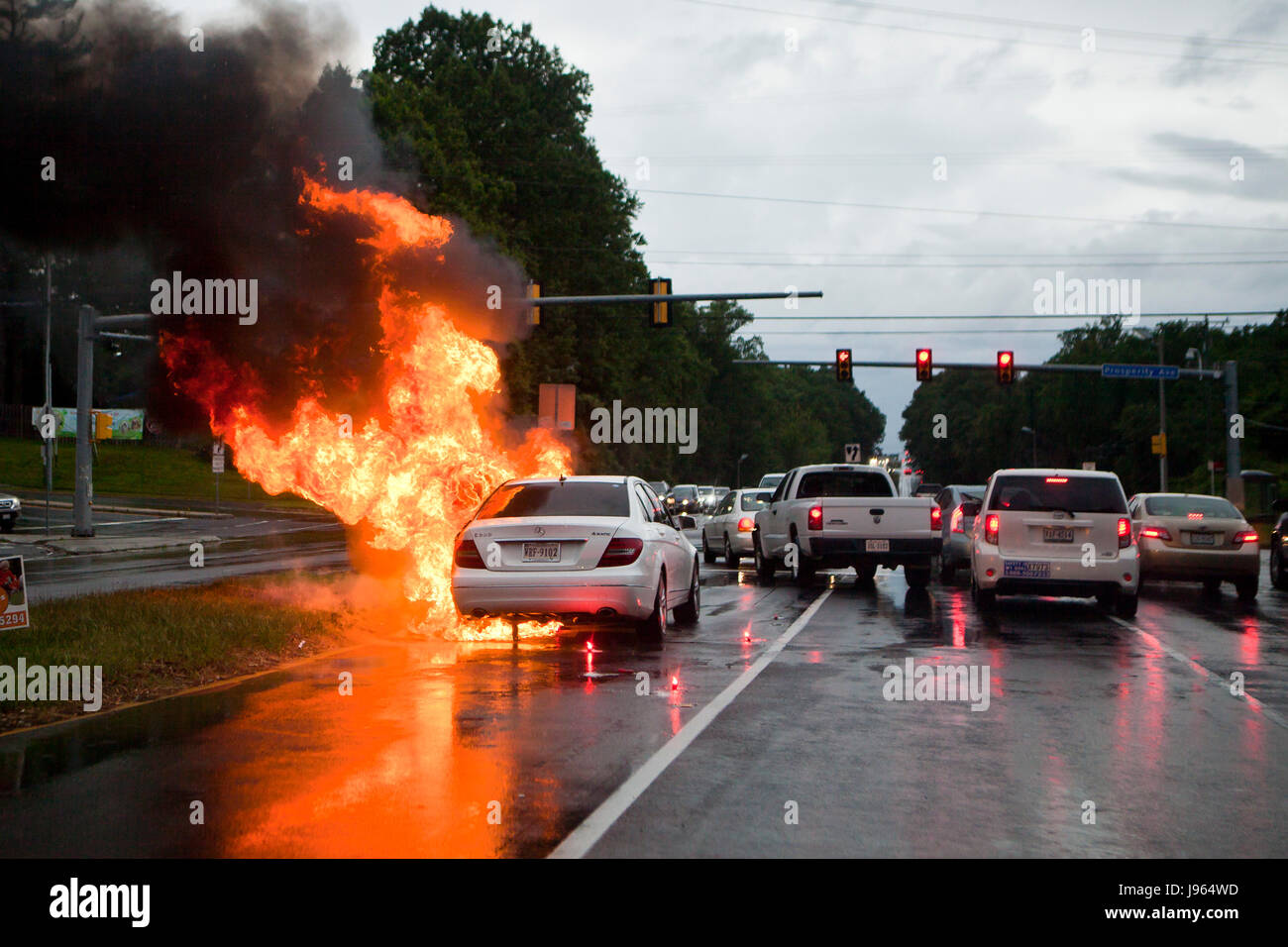 Macchina fuoco in street - USA Foto Stock