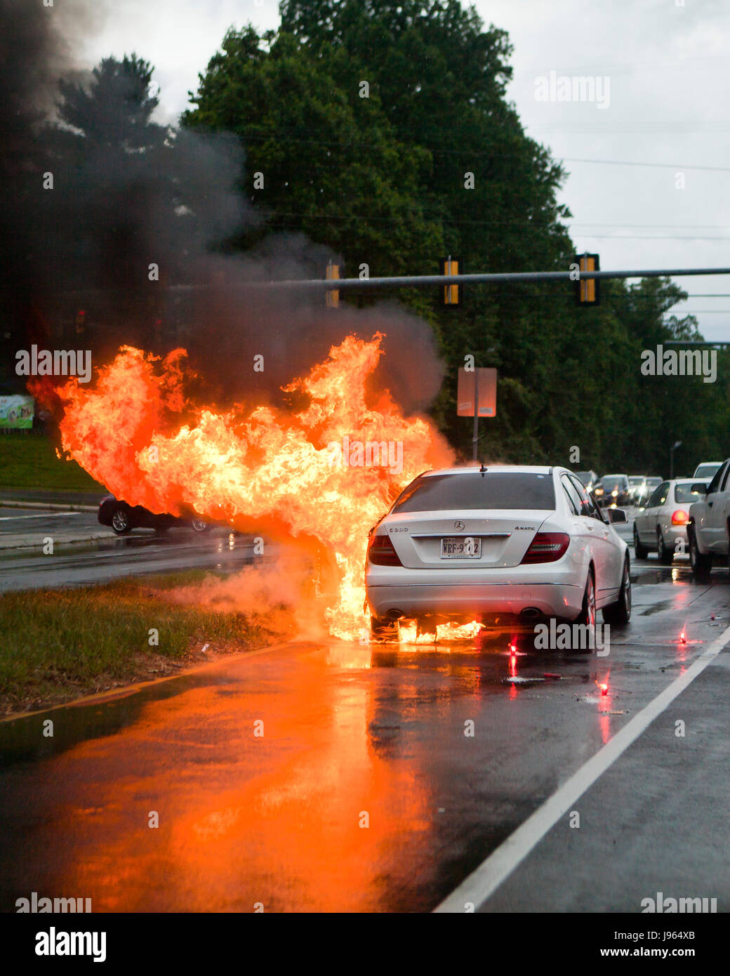 Macchina fuoco in street - USA Foto Stock
