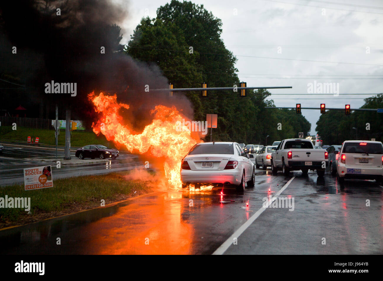 Macchina fuoco in street - USA Foto Stock