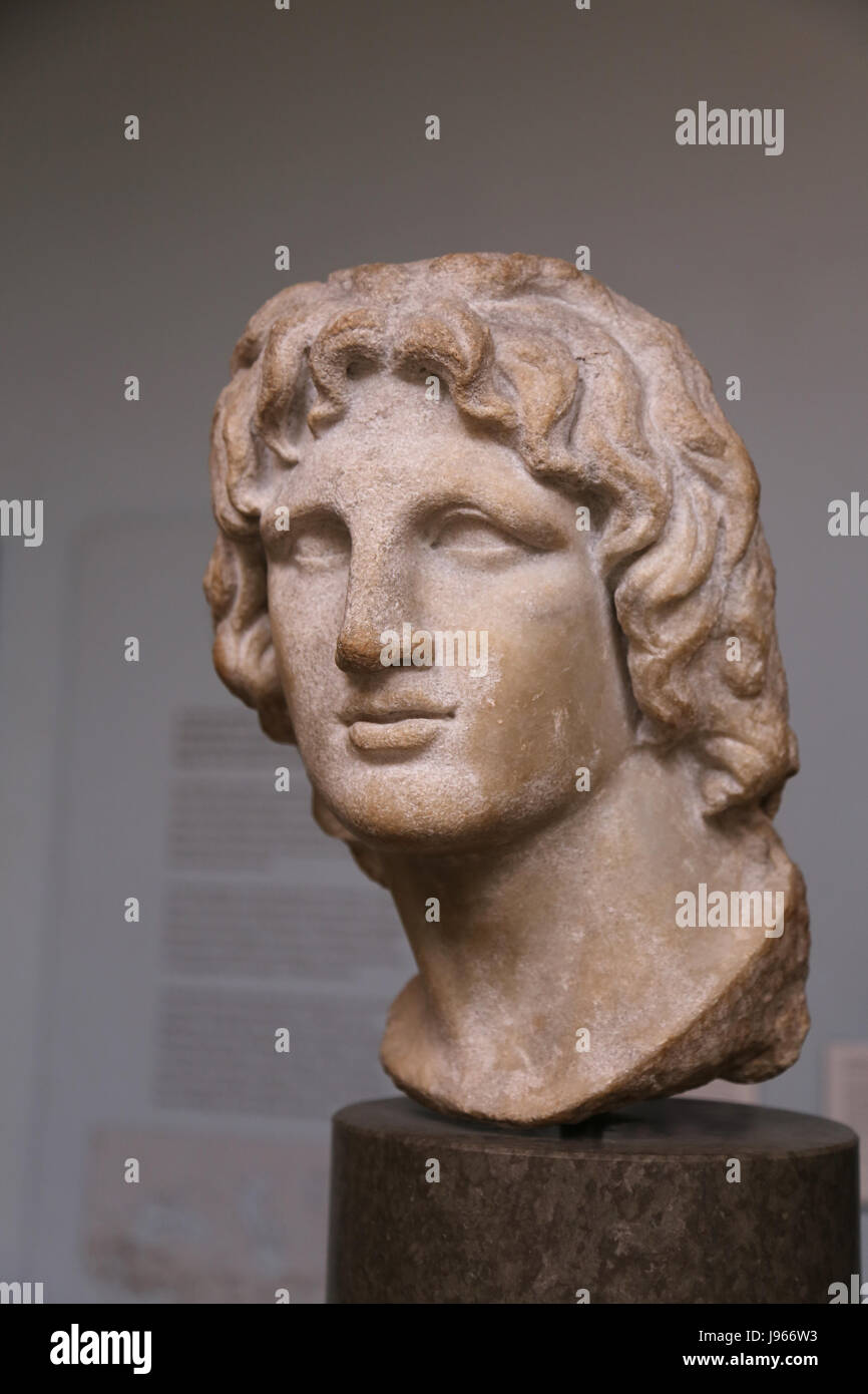 Alessandro il Grande (356-323 a.C.). Re del regno greco di Macedon. Marfre. Da Alessandria, 2a-1st secolo BC.British Museum. Londra. Regno Unito Foto Stock