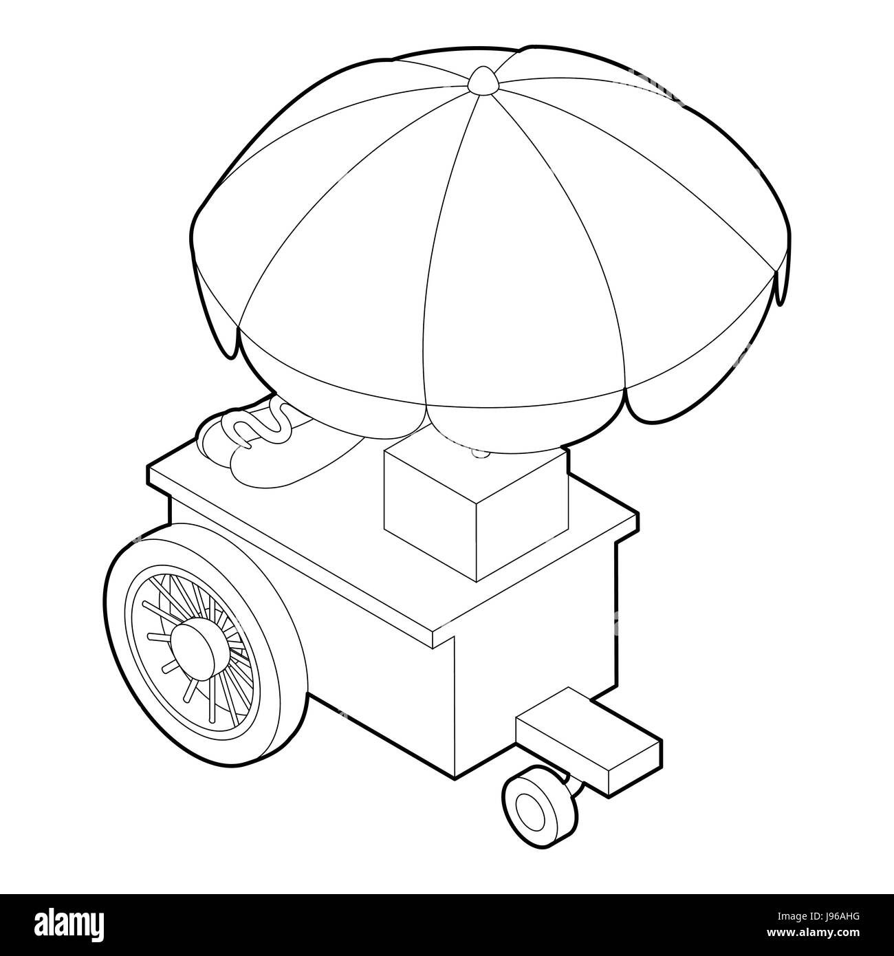 Contatore su ruote con icona ombrello Illustrazione Vettoriale