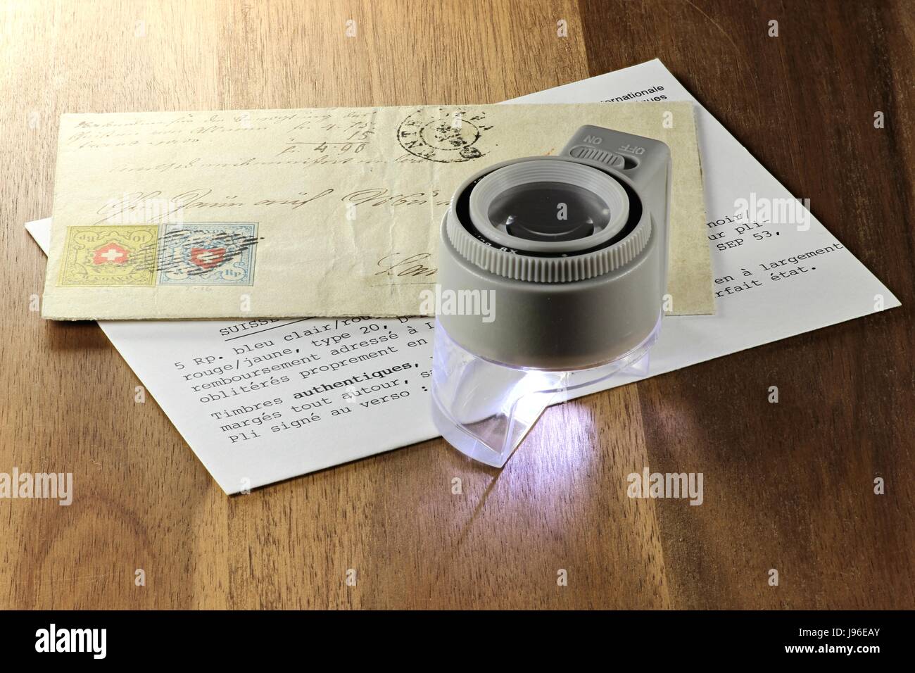 2 svizzere Rayon i timbri sulla busta Foto Stock