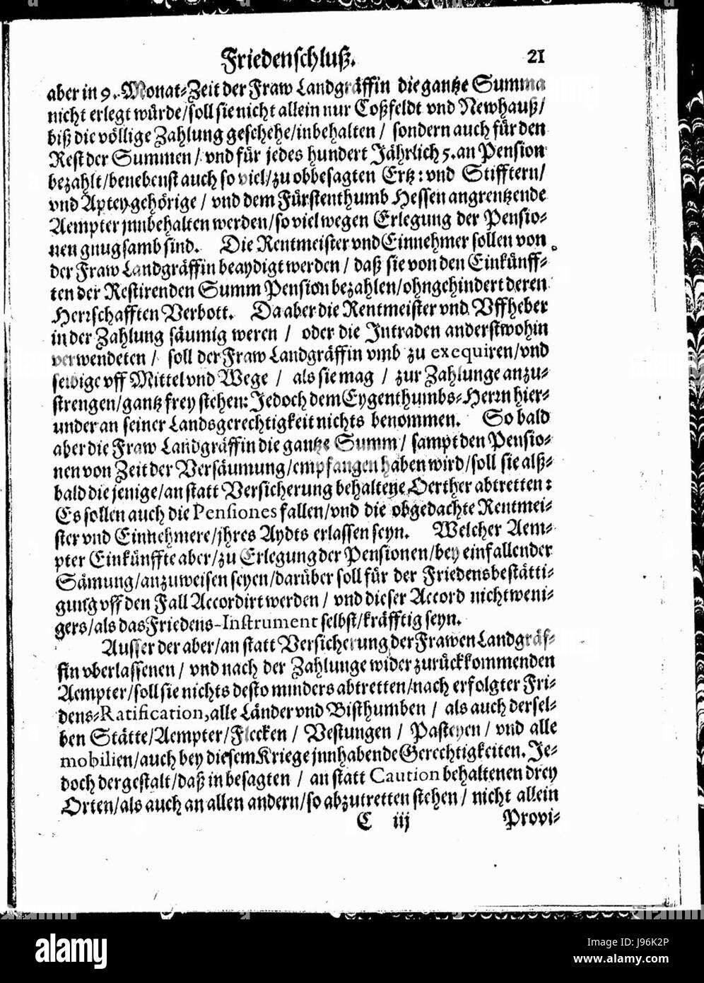 La Westfaelischer Friede (pace della Vestfalia) firmò nel 1649, un trattato cruciale che pose fine alla guerra dei trent'anni e rimodellò i confini politici europei. Foto Stock