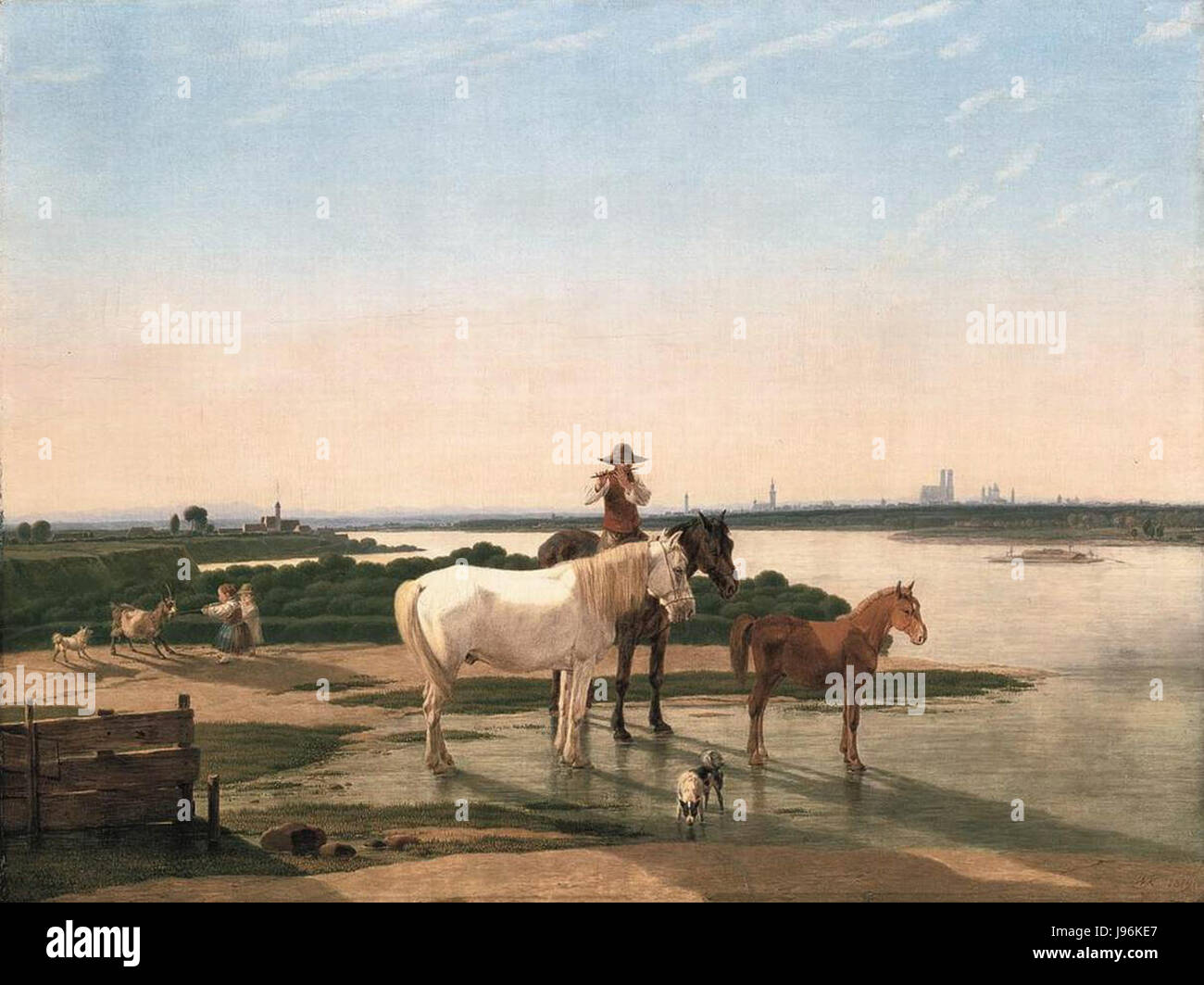 Wilhelm von Kobell Isar Paesaggio nei pressi di Monaco di Baviera WGA12222 Foto Stock