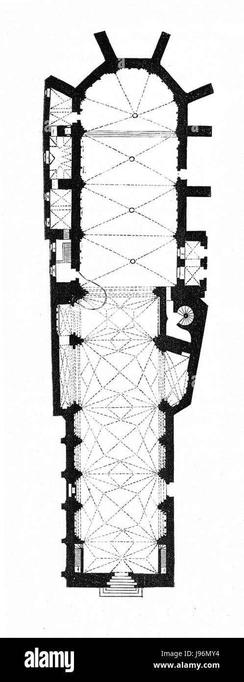 MZK 001 Nr 08 Die gothische Kirche Maria am Gestade in Wien Fig 01 Grundriss Gesamtkirche Foto Stock