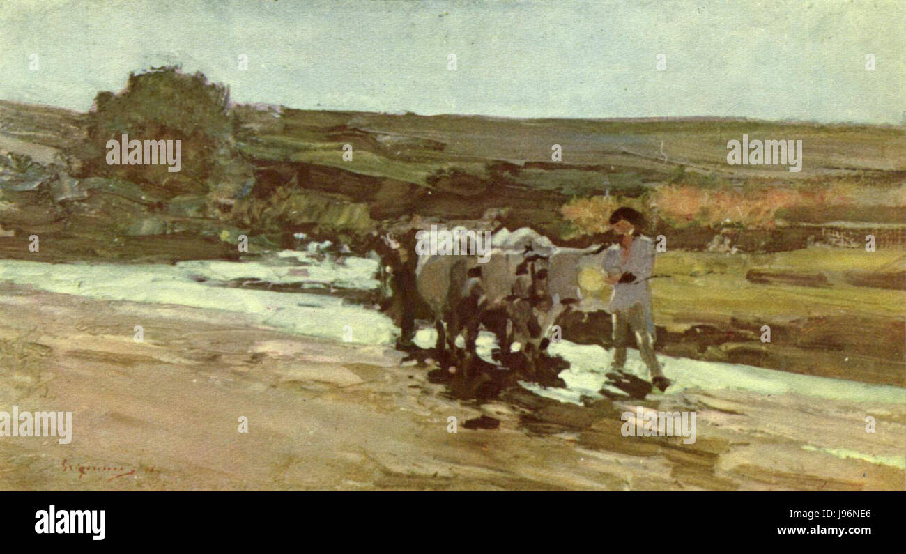 Un dipinto dell'artista rumeno Nicolae Grigorescu, che mostra il suo stile distintivo nel genere della pittura paesaggistica, in particolare dalle sue opere successive. Foto Stock