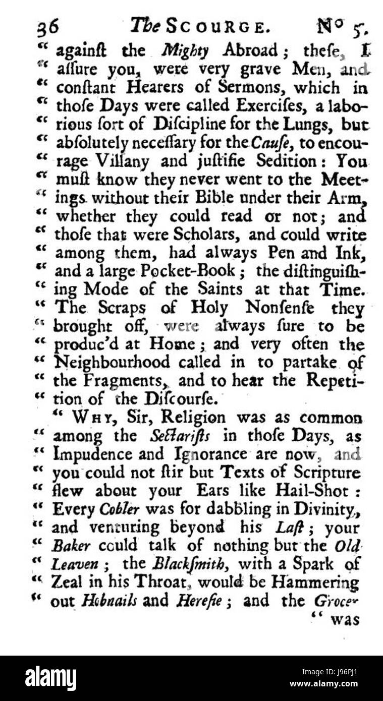 Pagina dal flagello 1717 Foto Stock