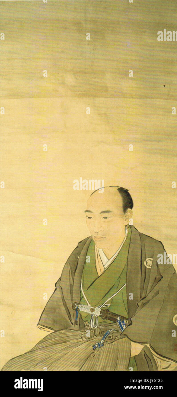 Ritratto di un samurai da Tsubaki Chinzan, Museo dell'Arte Asiatica dell'Est, Colonia Foto Stock