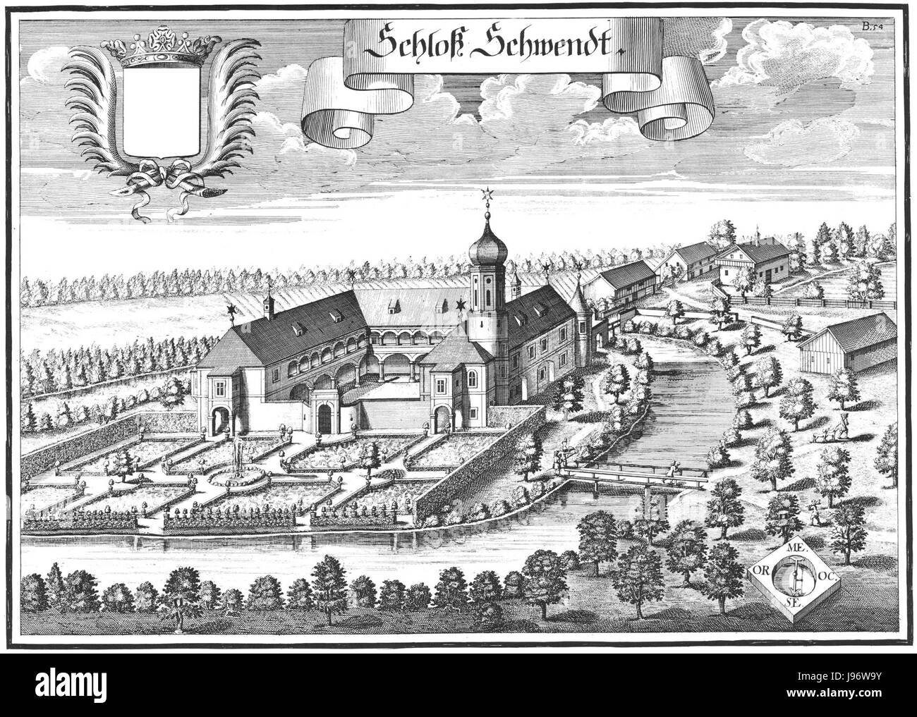 Schloss Schwendt è un castello storico situato in Austria, noto per il suo stile architettonico e il suo significato storico. È stato un sito chiave per la storia locale e il patrimonio culturale della regione. Foto Stock