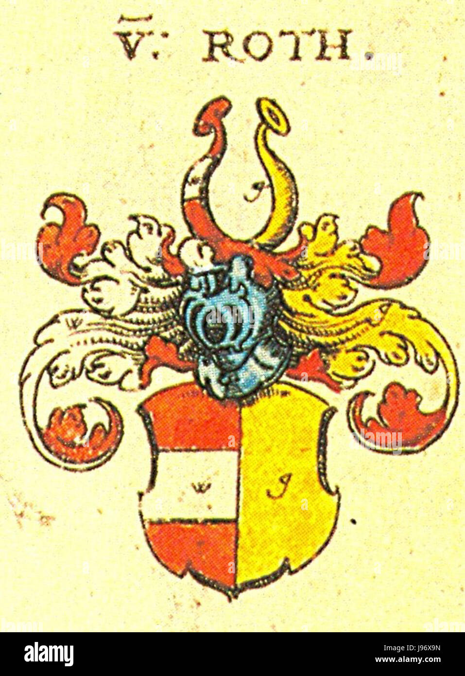 Siebmacher 114 Roth si riferisce a una pubblicazione o opera specifica di Siebmacher, una figura notevole nel campo dell'araldica, probabilmente contenente disegni o illustrazioni araldiche. Foto Stock