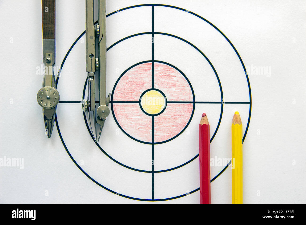 Target e gli strumenti di disegno Foto Stock