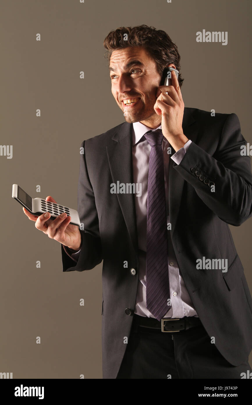 Imprenditore ha telefonato Foto Stock