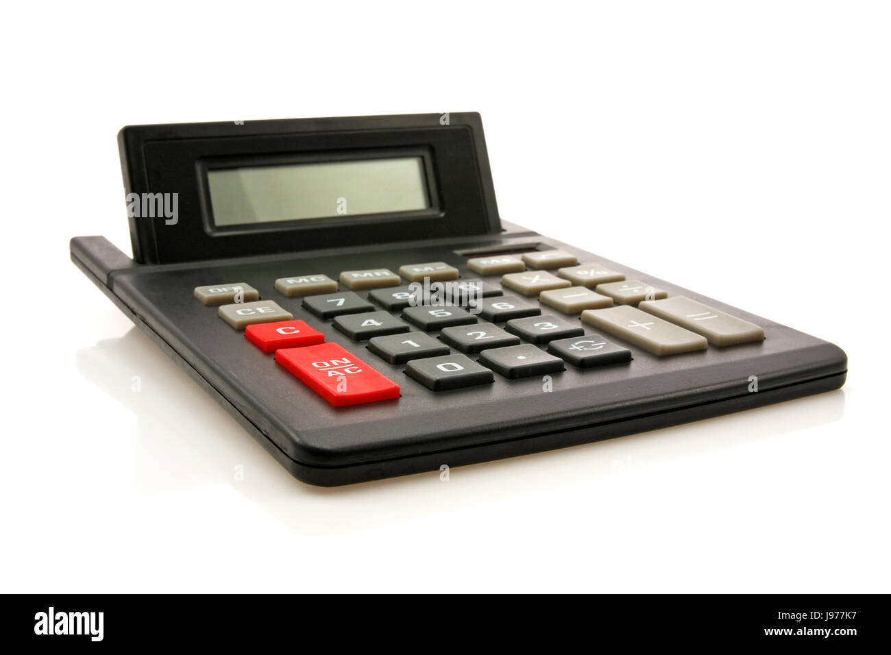 Calcolatrice elettronica, rapporti aziendali, trattare, transazione commerciale, Foto Stock