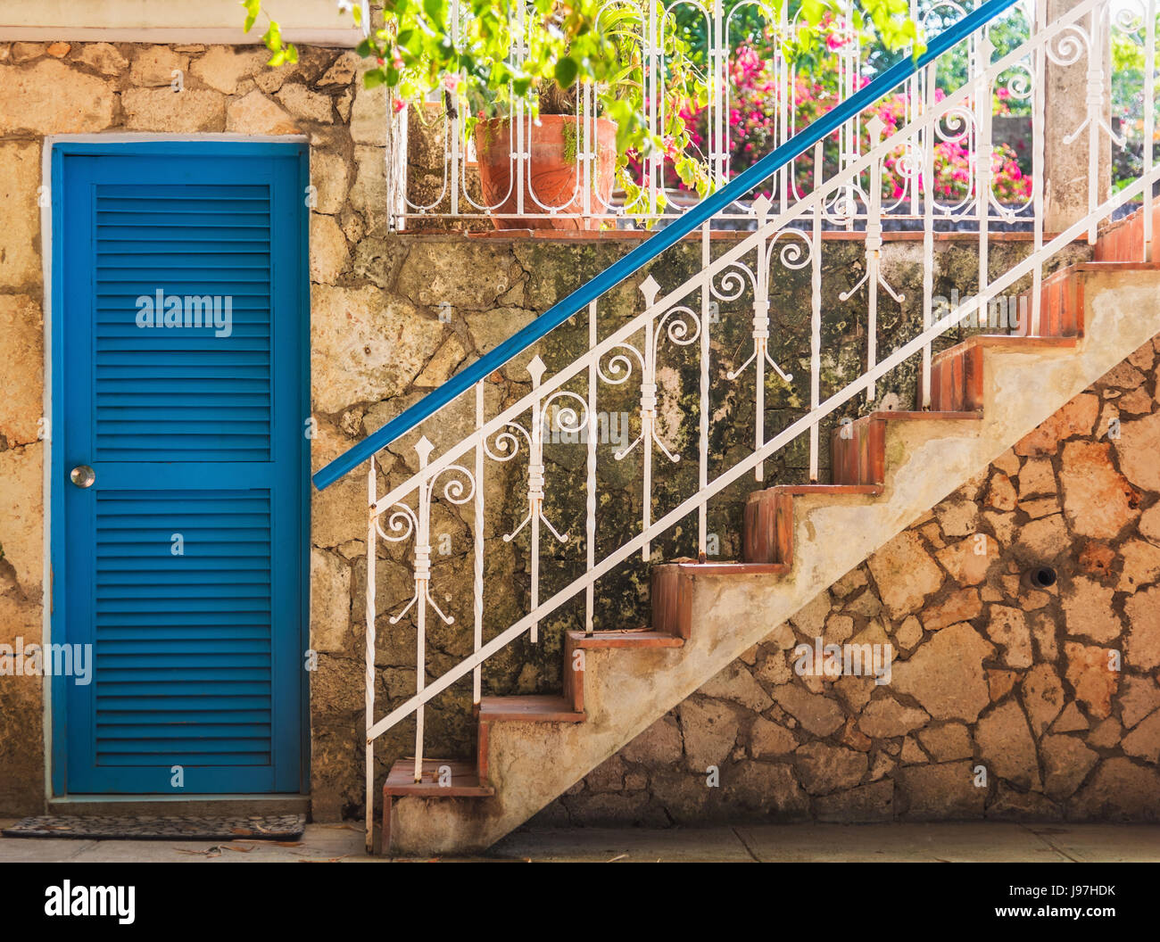 Cuba, La Habana, passi dalla parete Foto Stock