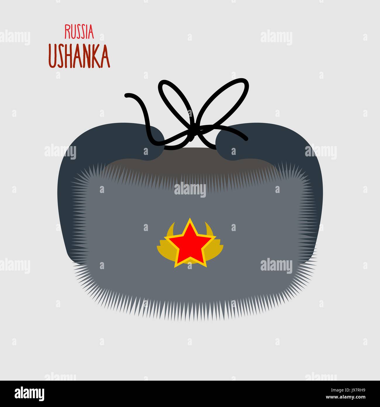 Ushanka. Tappo nazionale di militare in Russia. Illustrazione Vettoriale Illustrazione Vettoriale