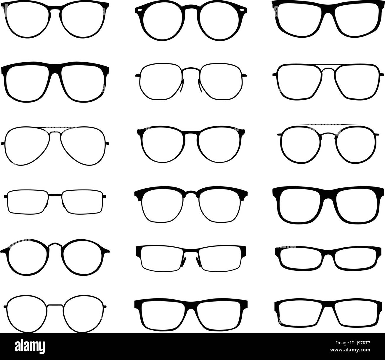 Monocromatico per occhiali da vista con un vetro trasparente in un riquadro  nero. Protezione dal sole e raggi ultravioletti. Accessorio di moda  Immagine e Vettoriale - Alamy