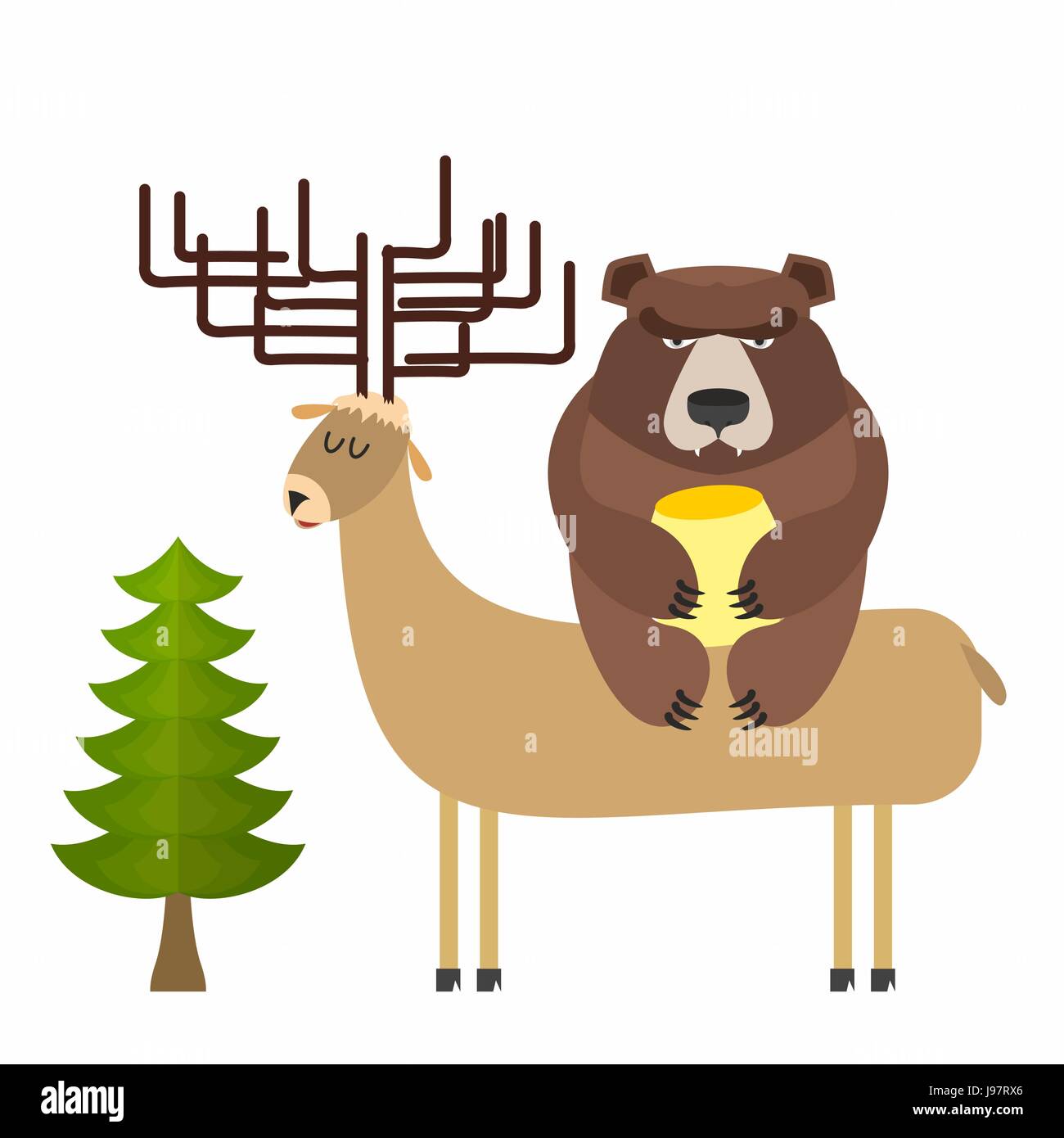 Il cervo e orso. Illustrazione Vettoriale Illustrazione Vettoriale