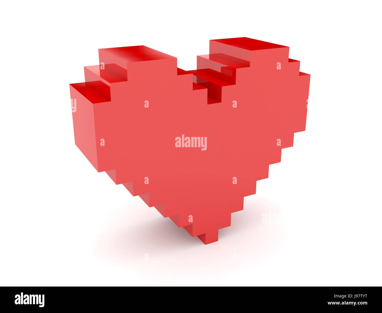 3D cuore di pixel. Concetto illustrazione. Foto Stock