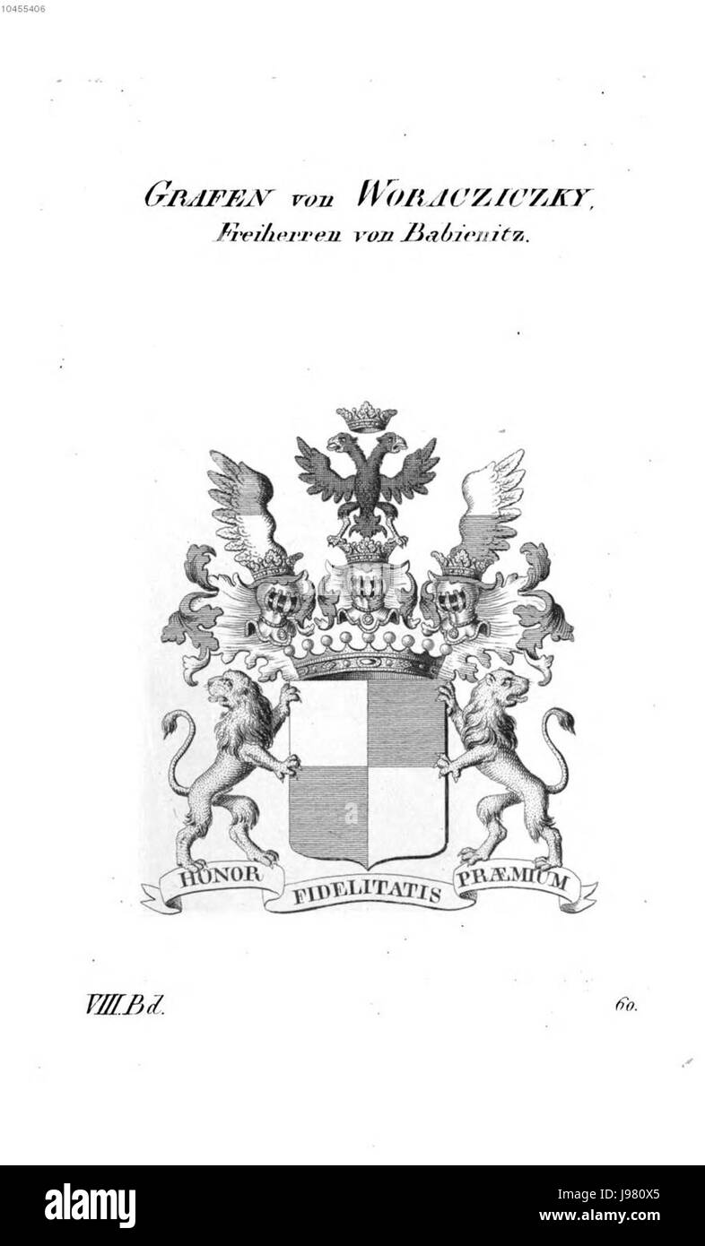 Woracziczky Babienitz Tyroff sembra essere imparentato con individui o entità provenienti dall'Austria, probabilmente legati alla storia, alla cultura o alla storia familiare austriaca. Foto Stock