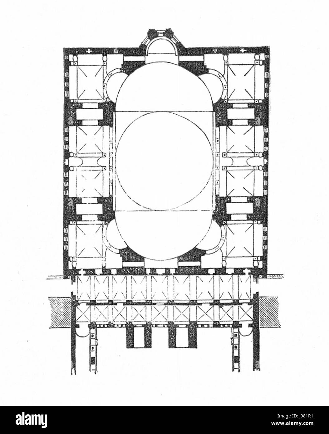 MZK 001 Nr 04 Zur Orientirung auf dem Gebiete der Baukunst Fig. 01 Grundriss Hagia Sophia Foto Stock