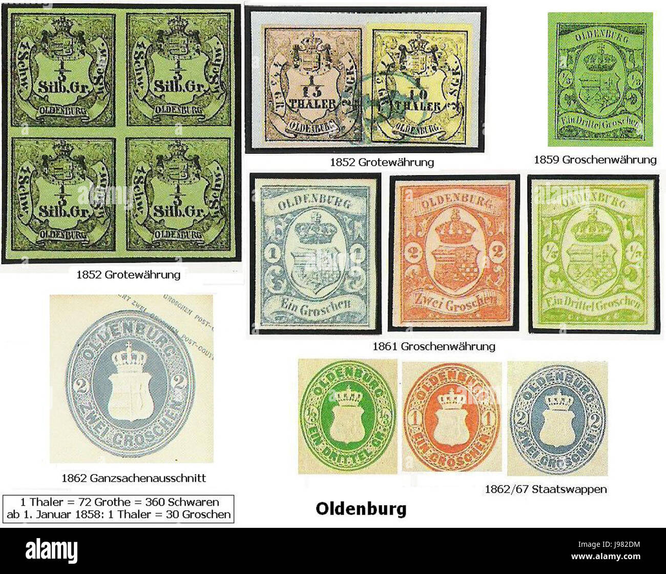 Oldenburger Briefmarken Foto Stock