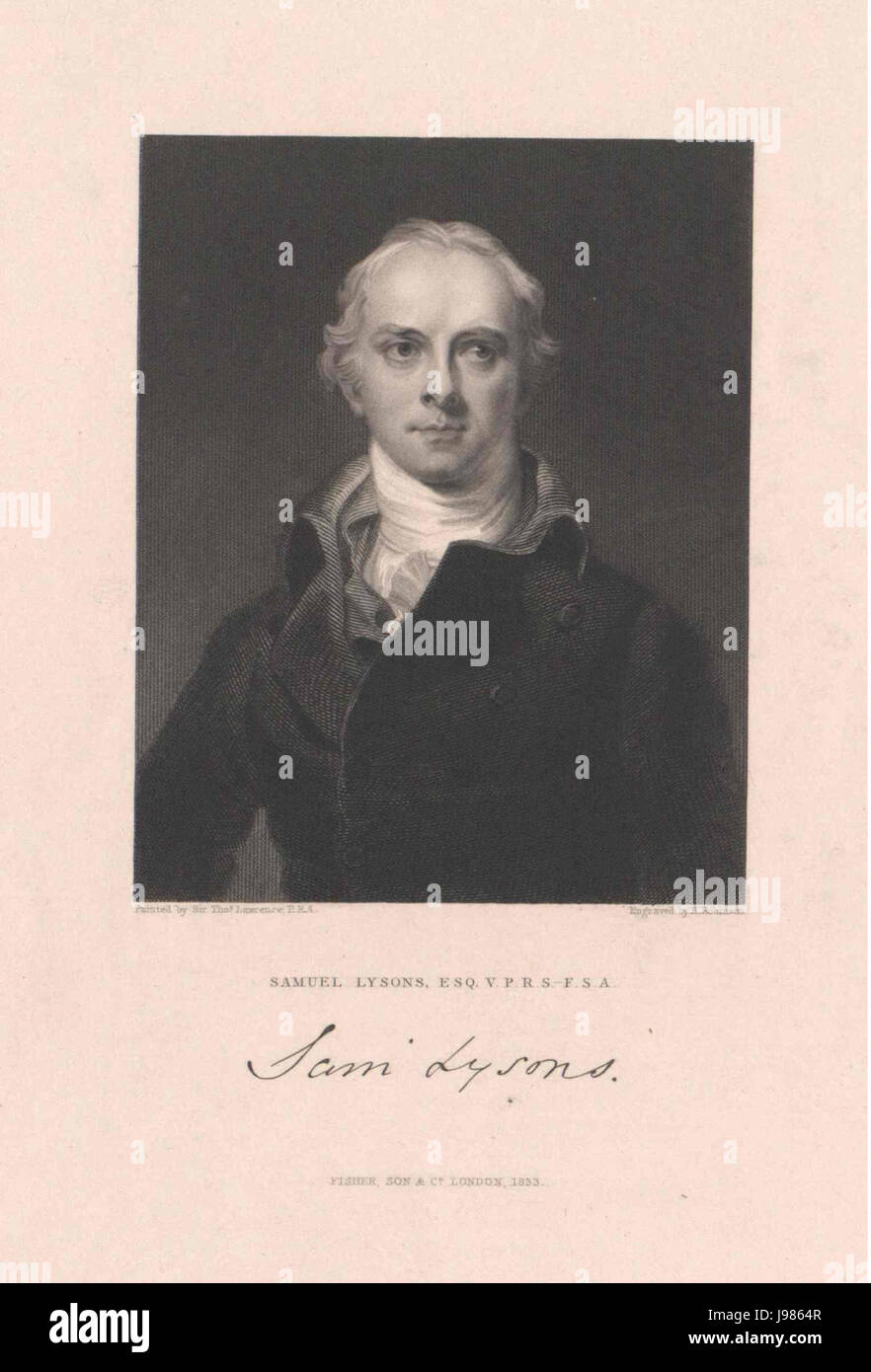 Samuel Lysons Foto Stock Samuel Lysons Foto Stock