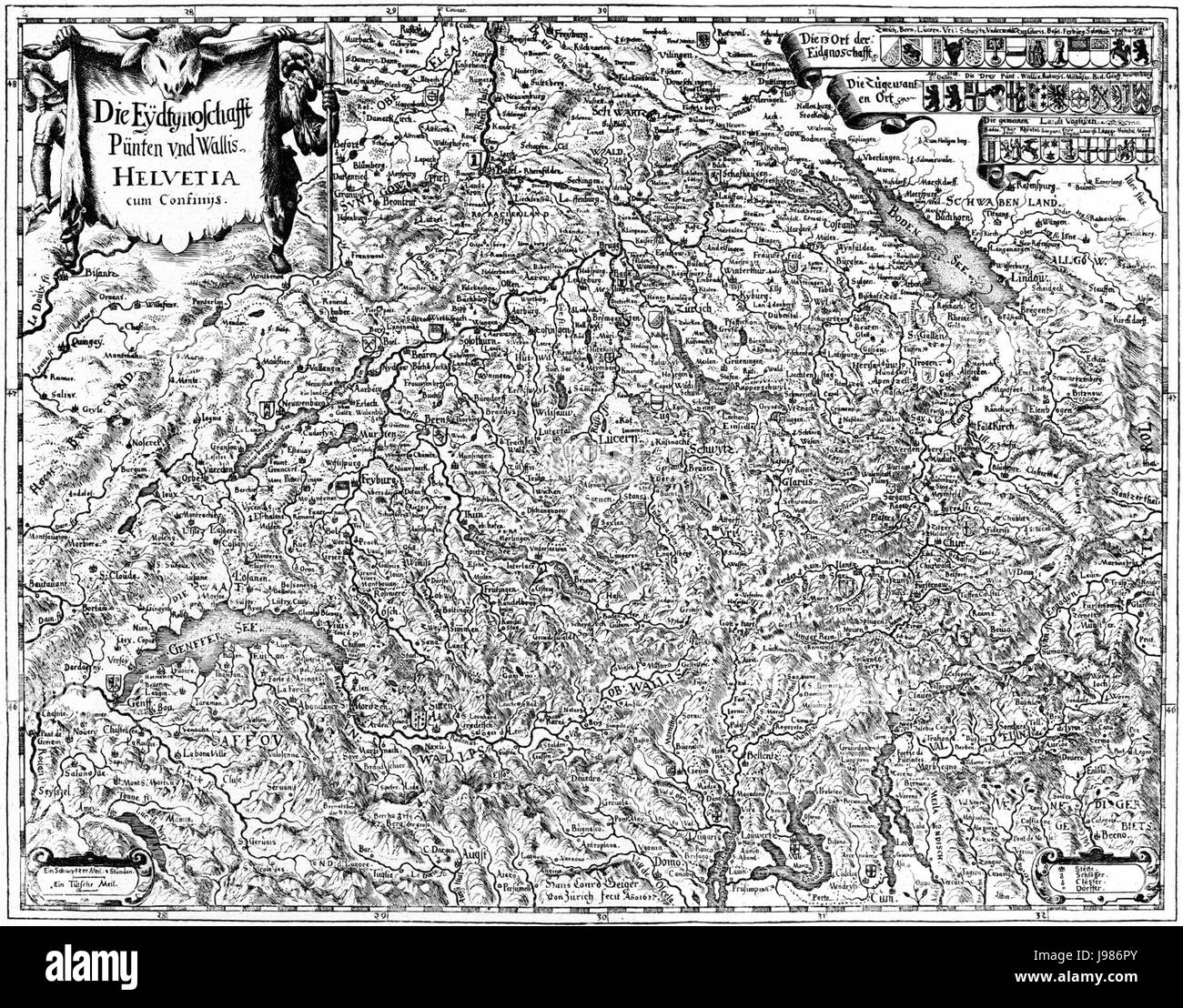 Schweizkarte Foto Stock