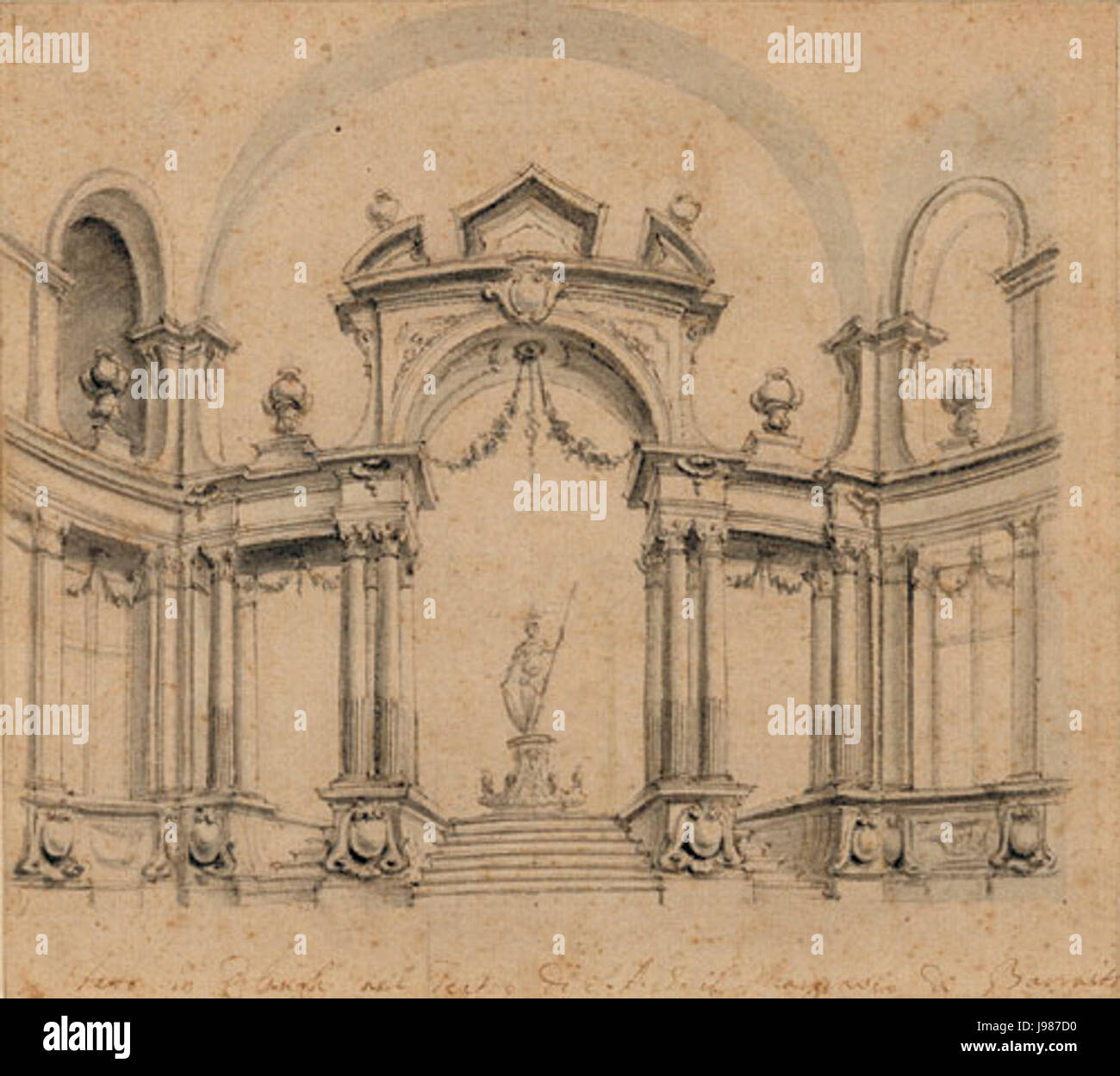 Di scena teatro Erlangen c 1750 Foto Stock
