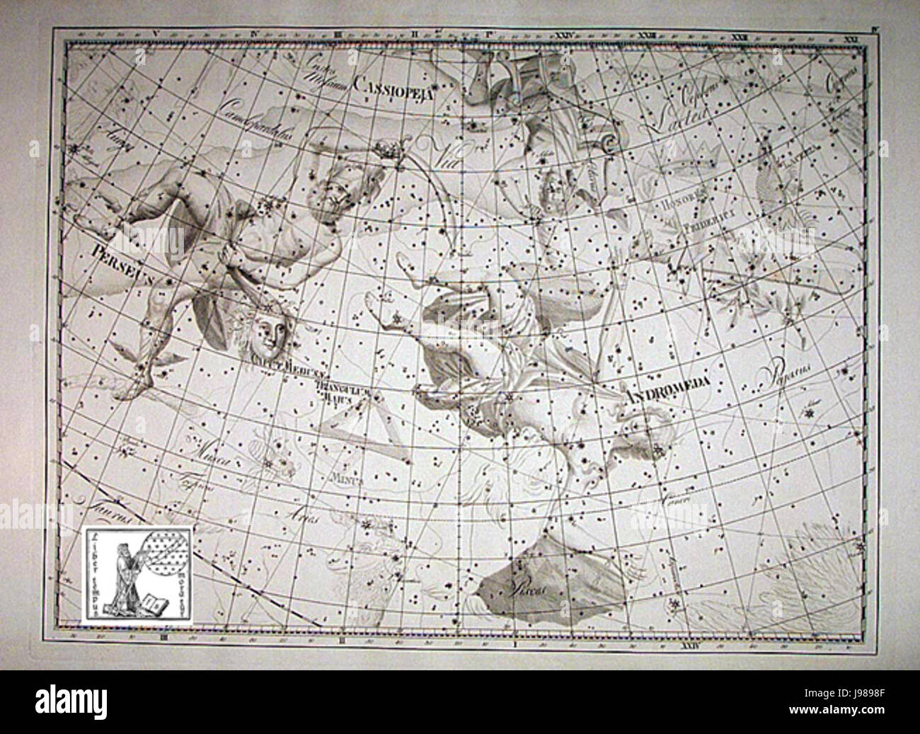 Uranographia Andromeda Foto Stock