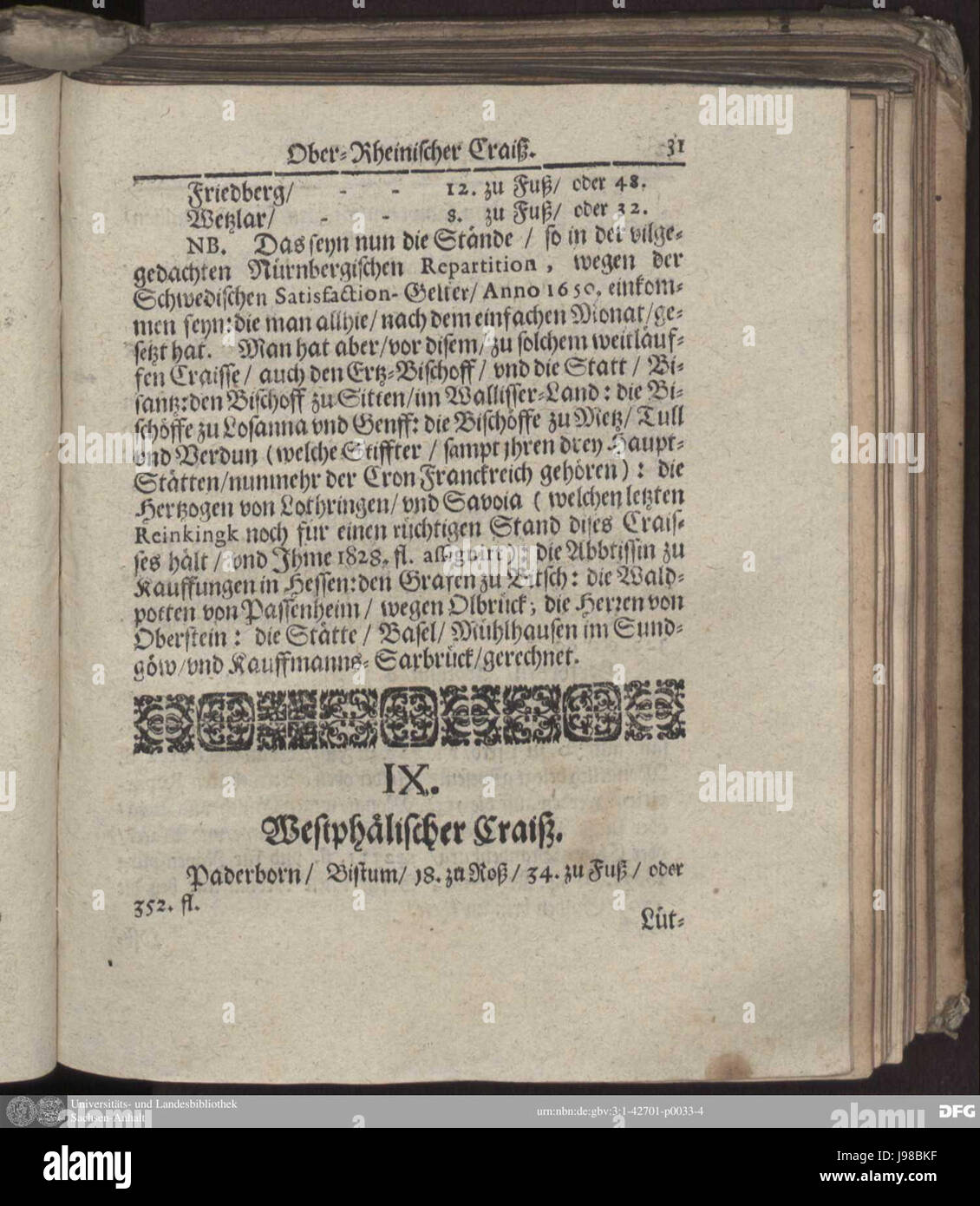 Verzeichnis Staende 1663 033 Foto Stock