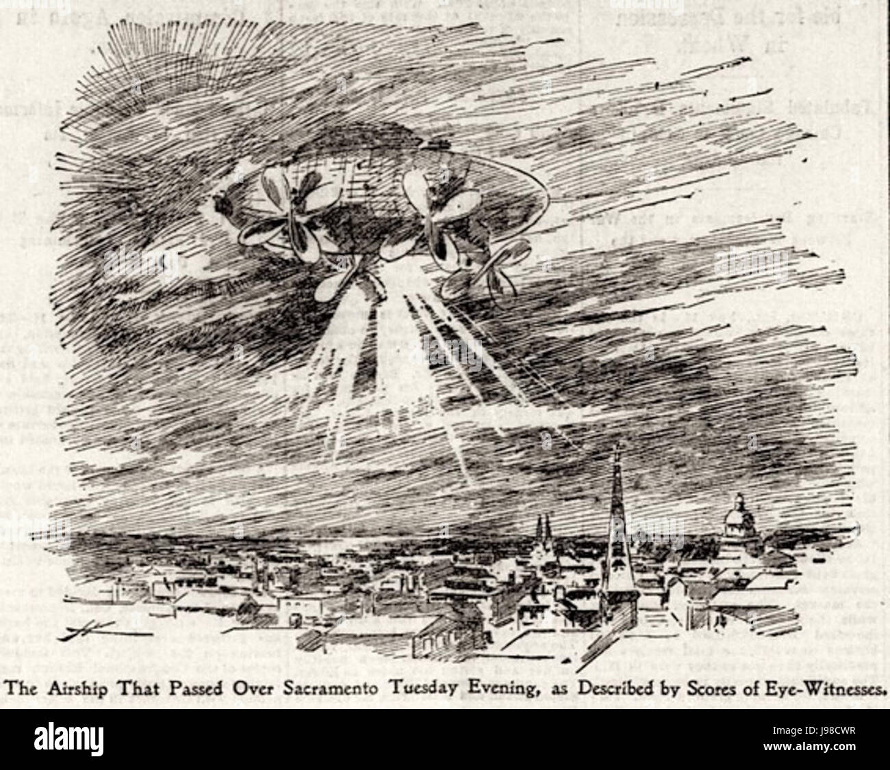 Mistero dirigibile SFCall Nov 19 1896 Foto Stock