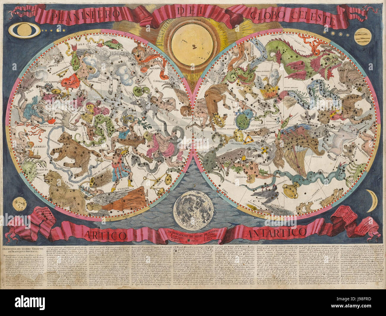 Planisfero del globo celeste Foto Stock