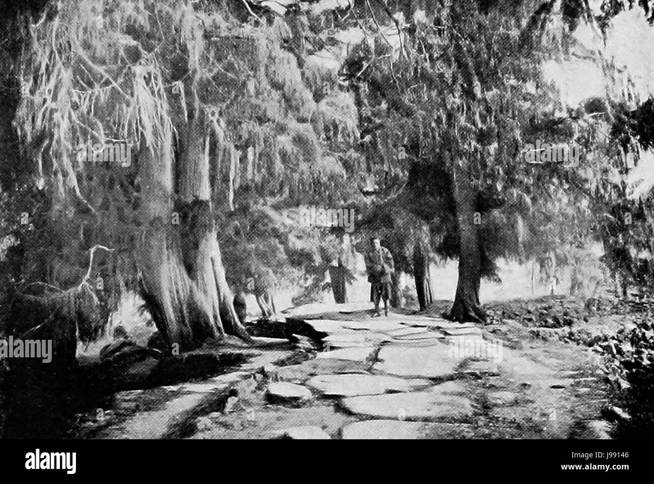 La grande pietra imperiale Road da Pechino a Chengtu, capitale di Sze Chuan Foto Stock