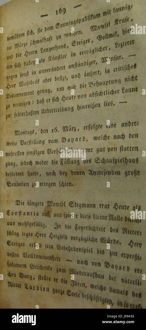 Raisonirendes ufficiale vom Deutschen Theater zu Hamburg (1801) Seite 169 Foto Stock