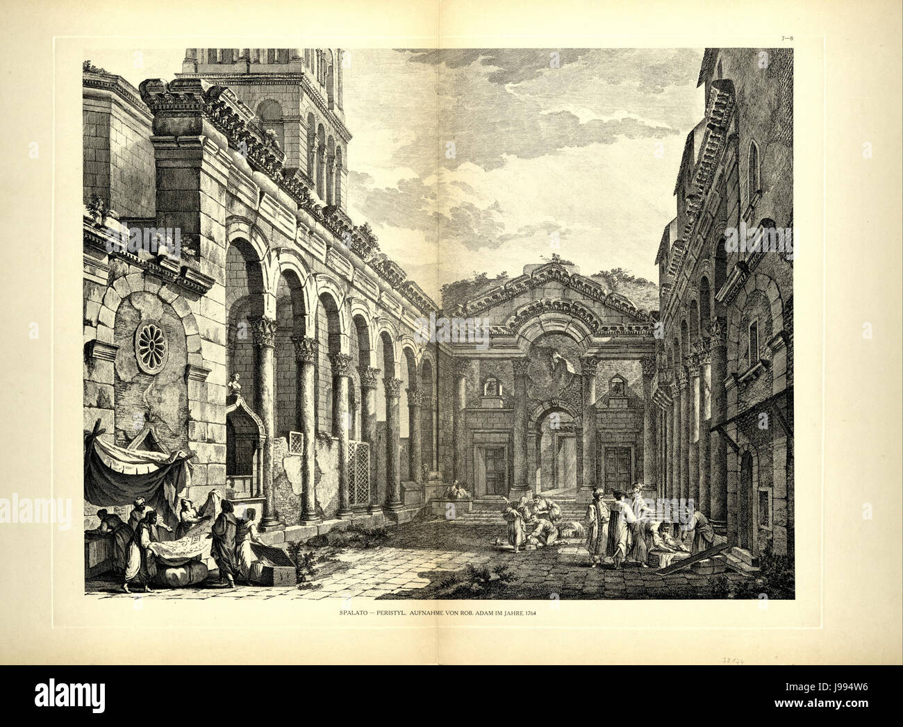Tafel 007 08 Spalato Peristyl vom Kaiserpalast jetzt Domplatz Robert Adams 1764 Foto Stock