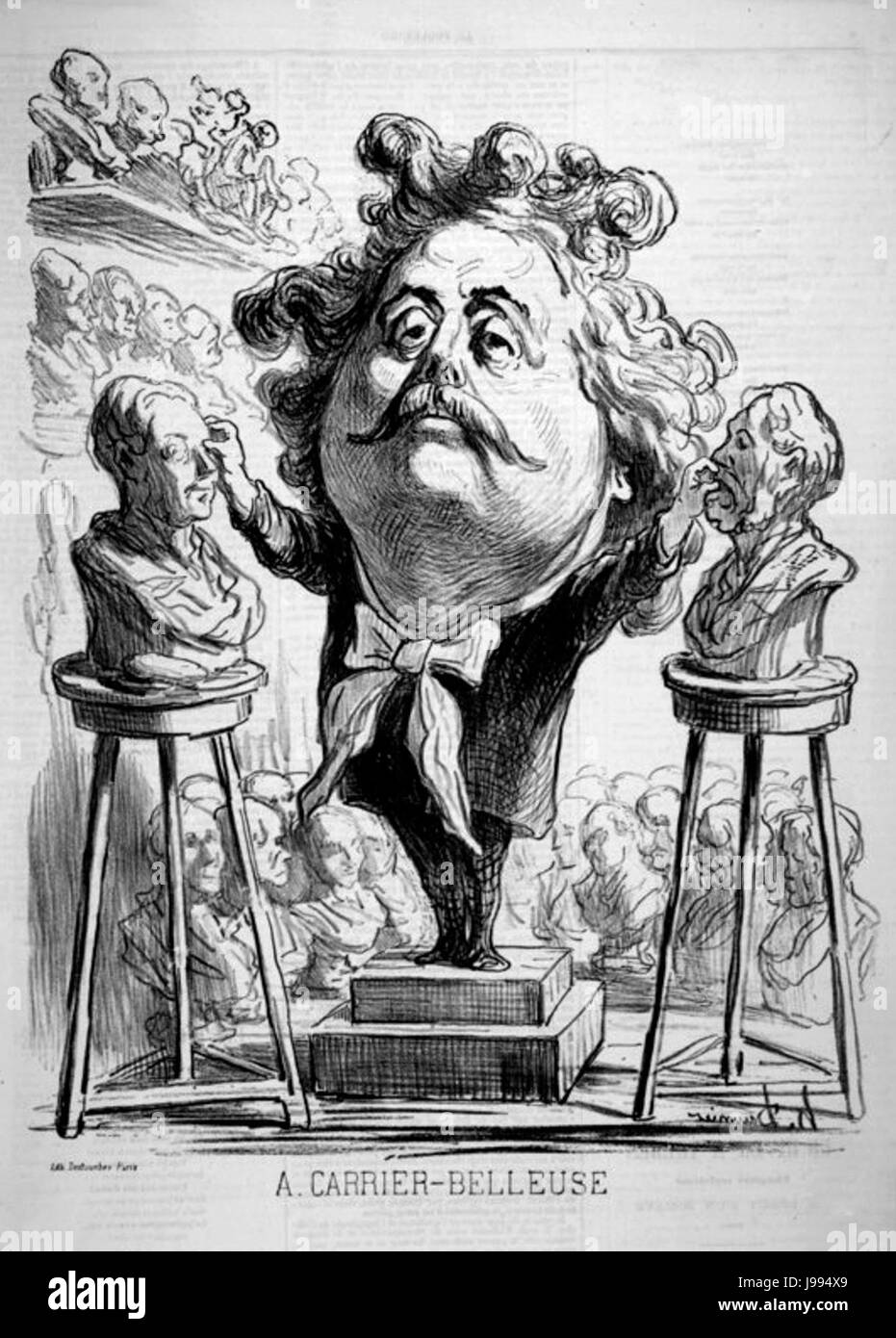 Ritratto charge de Carrier Belleuse par H. Daumier Foto Stock