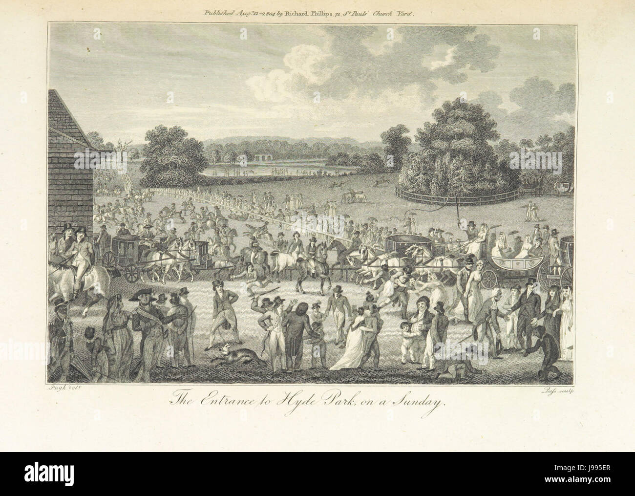 Phillips(1804) p277 l'entrata di Hyde Park di domenica Foto Stock