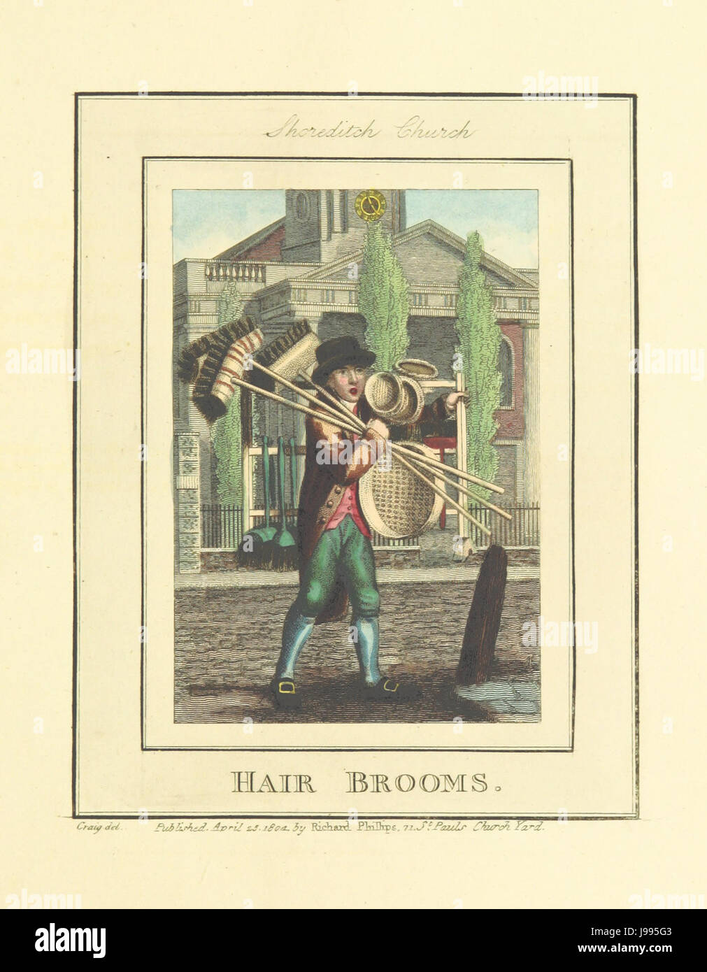 Phillips(1804) p601 Shoreditch Chiesa capelli scope Foto Stock