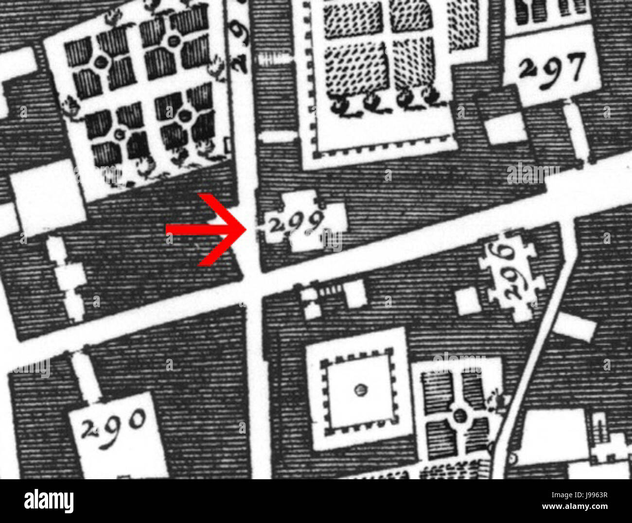 Nolli 1748 Santa Rita da Cascia alle Vergini Foto Stock