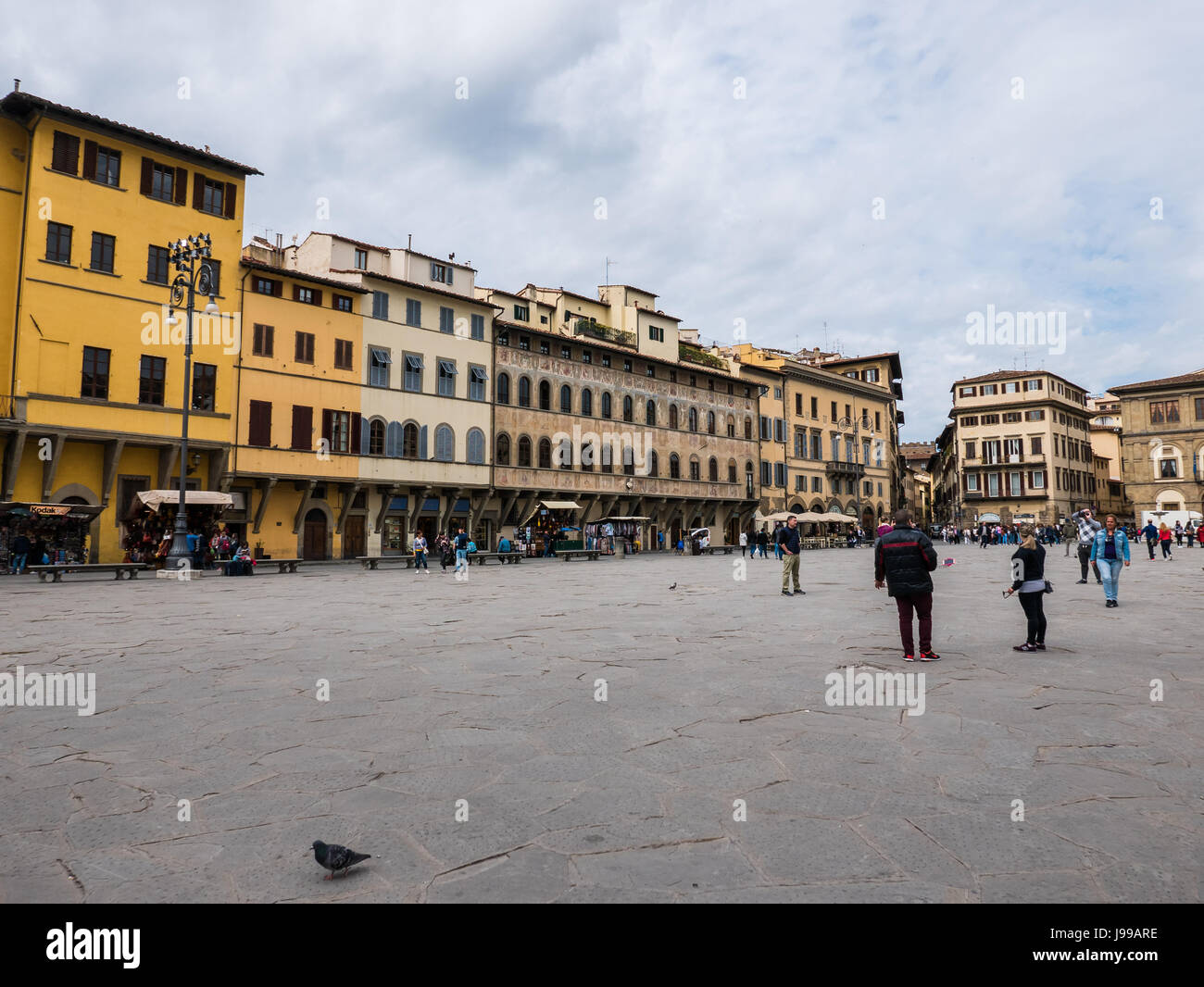Firenze, Italia - 18 Aprile 2017 - Piazza Santa Croce a Firenze. Foto Stock
