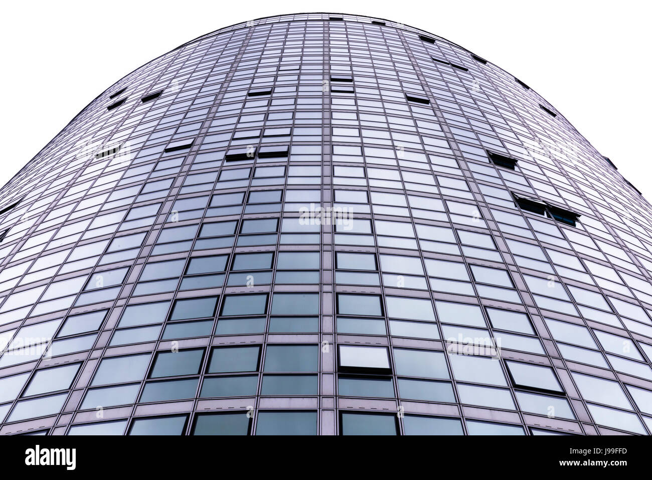 Il 85m Obel multi-storey apartment building, Belfast, Irlanda del Nord, il più alto edificio in Irlanda. Foto Stock