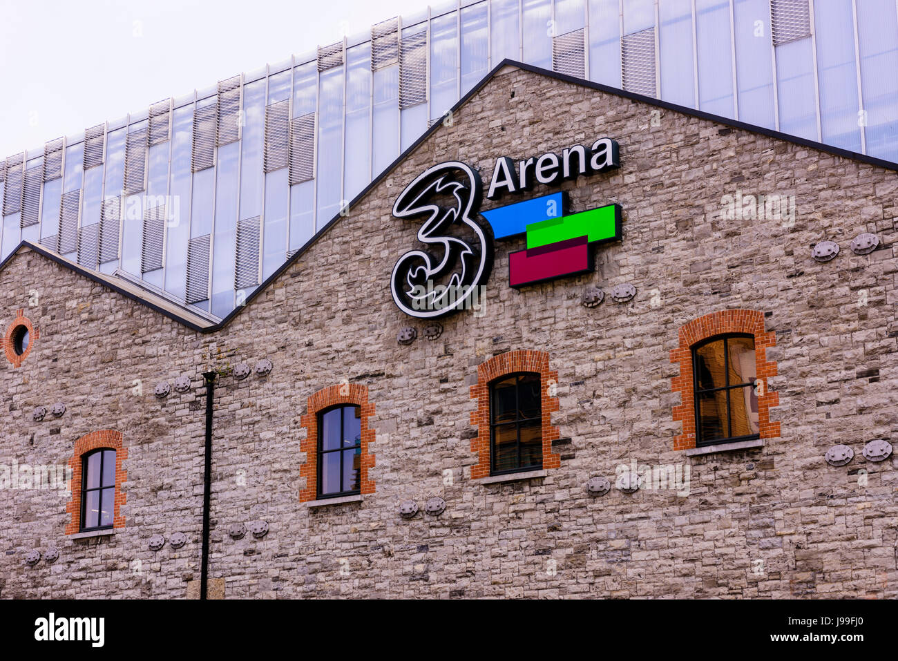Al di fuori dell'Arena 3, precedentemente noto come l'Arena O2, e il punto di deposito, un grande concerto a Dublino, Irlanda. Foto Stock